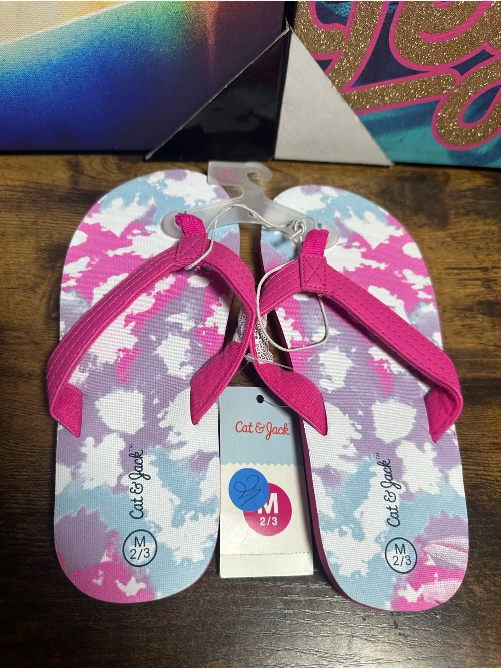 NEW Cat & Jack Girls' Ava Slip-On Thong Sandals Size Medium